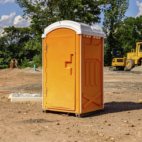 how often are the portable restrooms cleaned and serviced during a rental period in Lombard